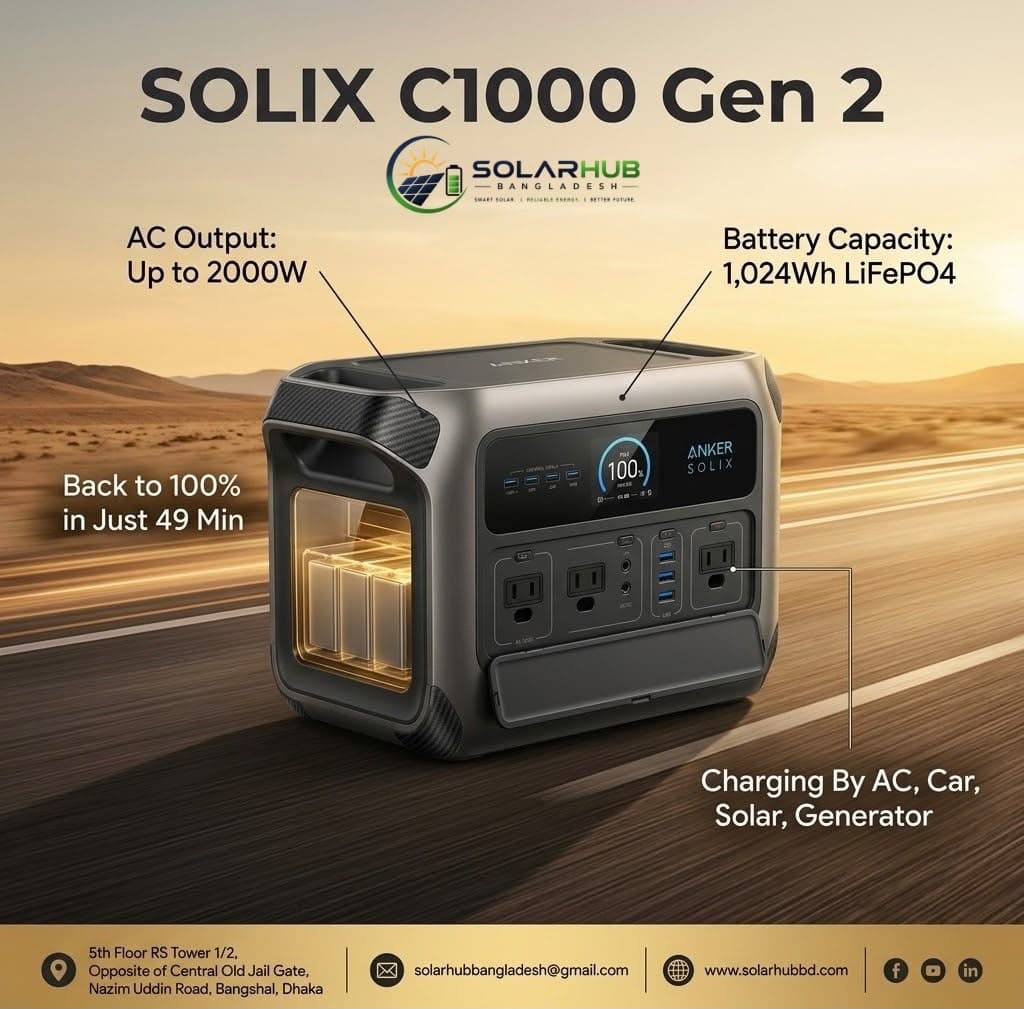 Anker SOLIX C1000 Gen 2 2000W Portable Power Station 1